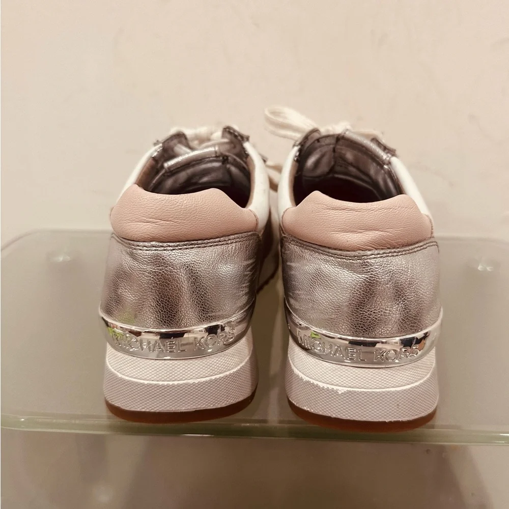 Michael KORS ALLIE Cement Soft Pink Silver Trainer Sneakers US‎ 8